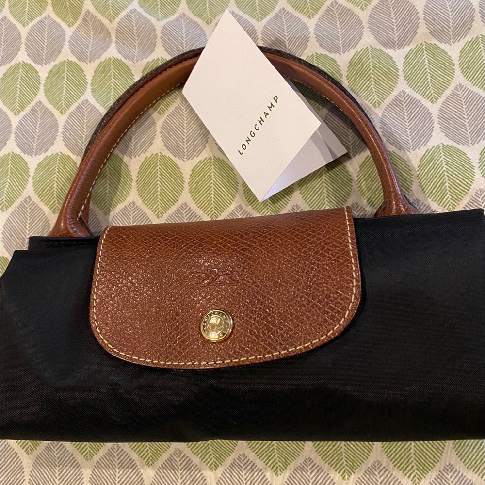 Longchamp Le Pliage Top handle Open Black Tote